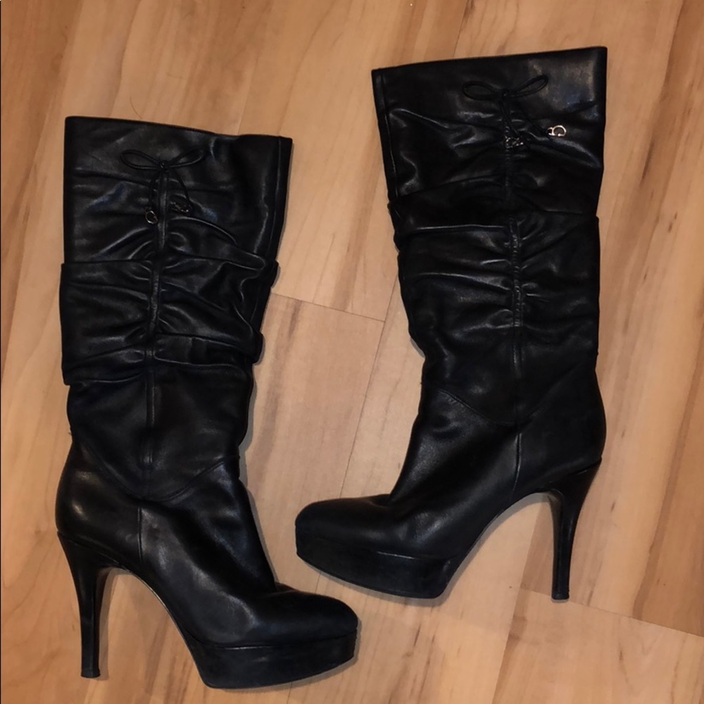 Guess Black Leather Boots